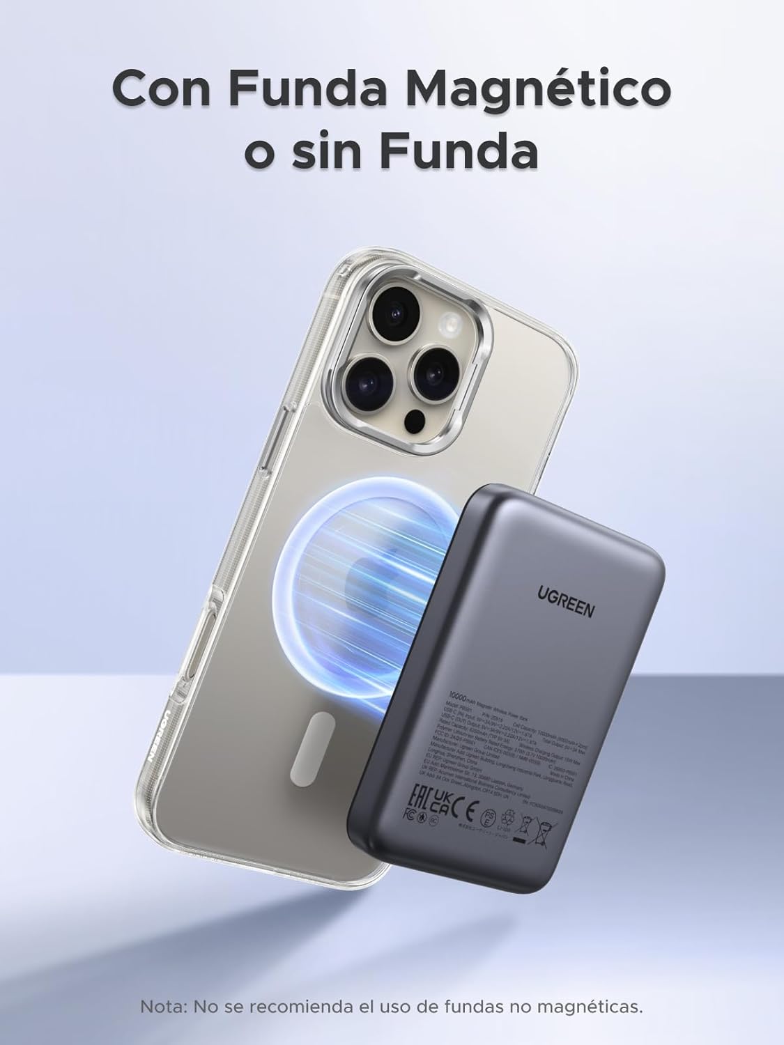 Carga Magnética, Compacta y Sin Cables - Ugreen/Gadgethi⚡