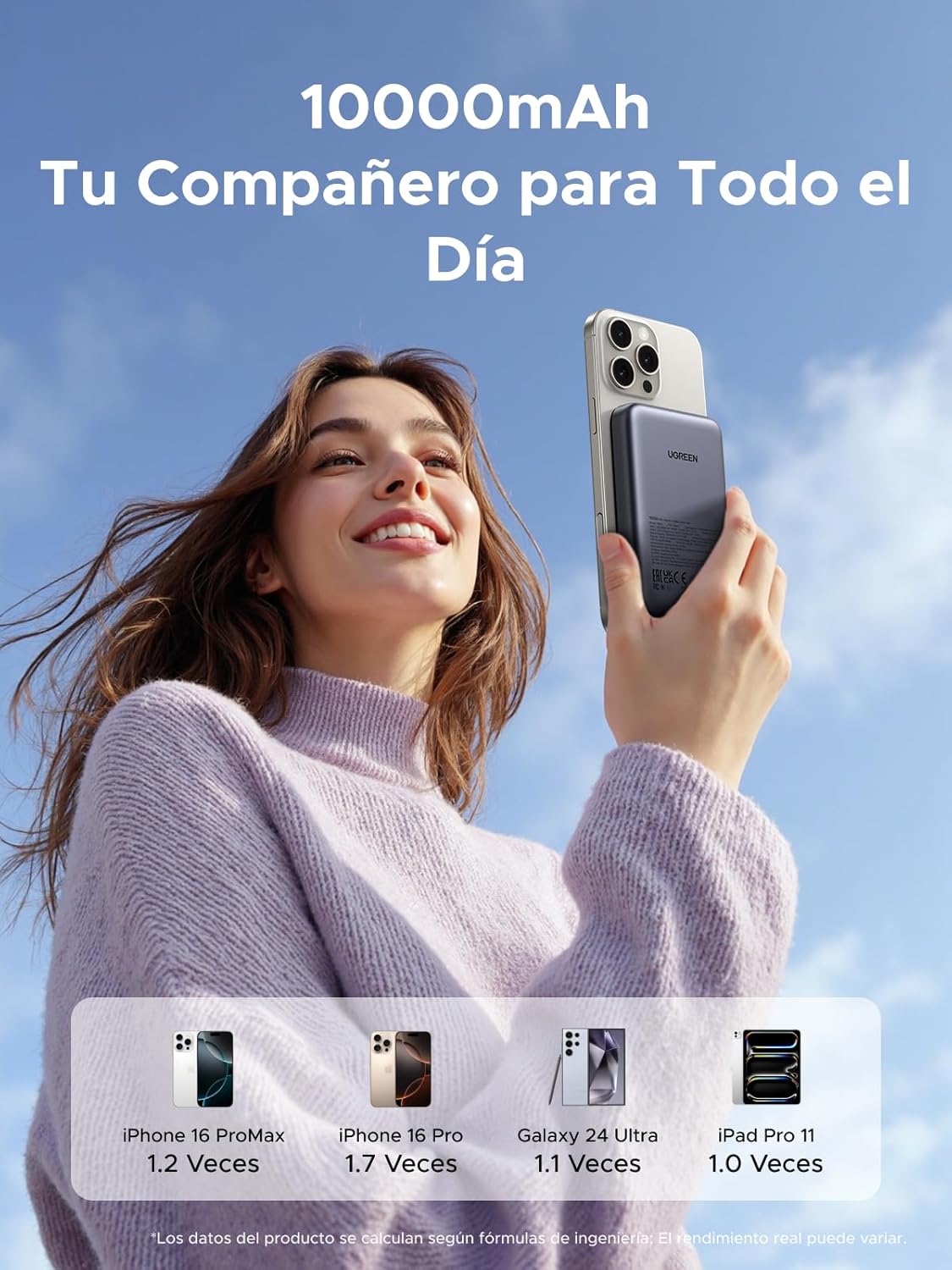 Carga Magnética, Compacta y Sin Cables - Ugreen/Gadgethi⚡